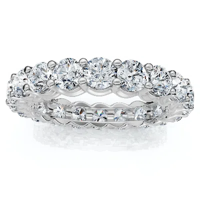 Pompeii3 3ct U Prong Diamond Eternity Wedding Ring 14k Gold Or Platinum Lab Grown Ef/vs In White