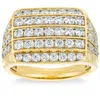 Pompeii3 3ct Wide Diamond Men's Ring 14k White Or Yellow Gold Lab Grown In Multi