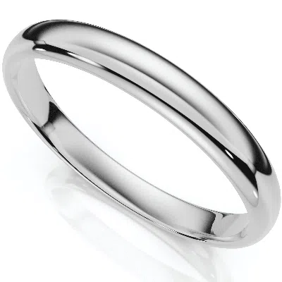 Pompeii3 3mm Dome High Polished Wedding Band 10k White Gold Comfort Fit Plain Ring Size Selectable In Multi