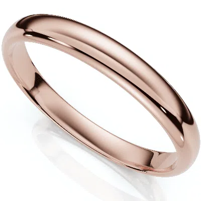 Pompeii3 3mm Dome High Polished Wedding Band 14k Rose Gold Size Selectable In Multi