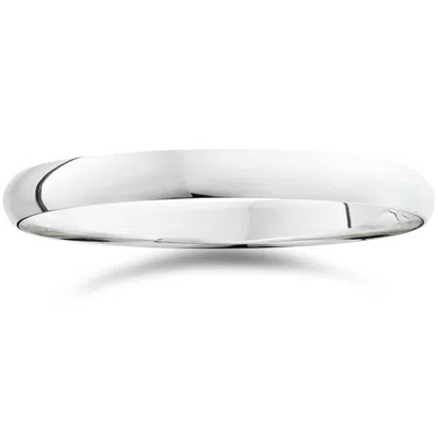 Pompeii3 3mm Dome High Polished Wedding Band 14k White Gold Size Selectable In Multi