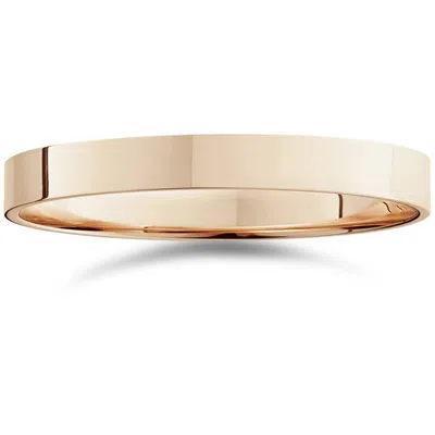 Pompeii3 3mm Flat High Polished Wedding Band 14k Rose Gold Size Selectable In Multi