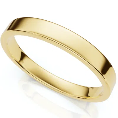 Pompeii3 3mm Flat High Polished Wedding Band 14k Rose Gold Size Selectable