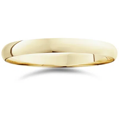 Pompeii3 3mm Wide High Polished Dome Wedding Band Solid 14k Yellow Gold Ring Size Selectable In Multi