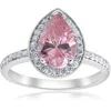 Pompeii3 4 1/10ct Pink Tourmaline & Diamond Halo Ring 14k White Gold 7 In Multi