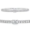 Shop Pompeii3 4 1/2ct Diamond Bangle Emerald Solitaire Flexible Tennis Bracelet 14k Lab Grown In Multi
