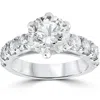Pompeii3 4 1/2ct Round Enhanced Diamond Engagement Ring 14k White Gold In Silver