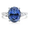 Pompeii3 4 1/3ct Oval Tanzanite & Diamond Anniversary Engagement Ring 14k Gold Lab Grown