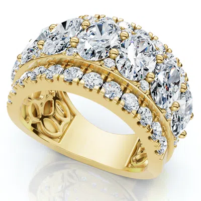 Pompeii3 4 1/5ct Oval Diamond Vivant Wide Anniversary Ring 14k Gold Lab Grown Ef/vs In Multi