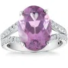Pompeii3 4 3/4ct Amethyst Diamond Split Shank Engagement Ring 14k White Or Yellow Gold In Multi