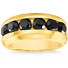 Pompeii3 4 3/8ct Tw Black Diamond Men's Ring 10k Yellow Or White Gold In Black