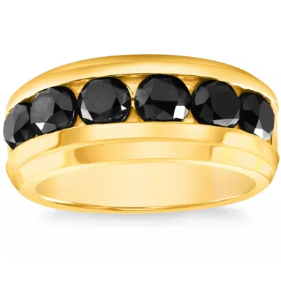 Pompeii3 4 3/8ct Tw Black Diamond Men's Ring 10k Yellow Or White Gold