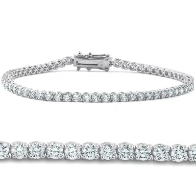 Pompeii3 4 Carat Tw Round Cut Diamond Tennis Bracelet 14k White Gold Lab Grown In Multi