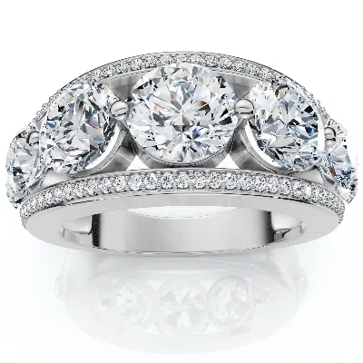 Pompeii3 4 Ct Diamond Wedding Ring In 10k White Or Yellow Gold Lab Grown In Metallic