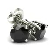 Pompeii3 4 Ct Round Heat Treated Black Diamond 14k White Or Yellow Gold Studs Earrings In Basket Setting In Black