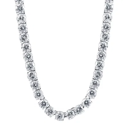 Pompeii3 40 Ct Tw Diamond Tennis Necklace 14k White Gold 16" In Multi