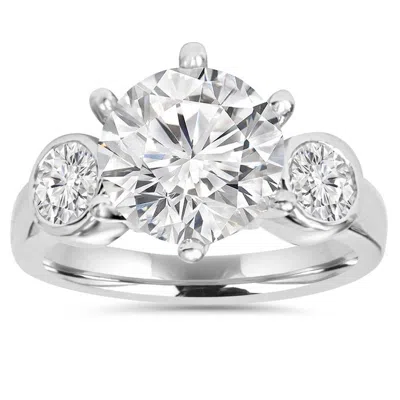 Pompeii3 4.00ct Diamond Engagement Ring 14k White Gold In Silver