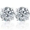 Pompeii3 4.25ct T. W. Round Cut 14k White Diamond Studs Lab Grown Women's Earrings In Silver