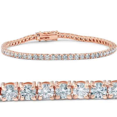Pompeii3 4.35 Ct Diamond Tennis Bracelet 14k Rose Gold 7" In Multi