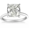 Pompeii3 4.39 Ct Cushion Diamond Gia Certified Solitaire Engagement Ring 14k White Gold In Silver