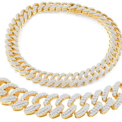 Pompeii3 4.42ct Men's Diamond Cuban 8.5" Bracelet 10k Yellow Gold Heavy 26 Grams 9.6mm In Multi