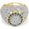 Pompeii3 4.64ct Blue & White Diamond Men's Pinky Ring 14k Yellow Gold Lab Grown Hip Hop In Multi