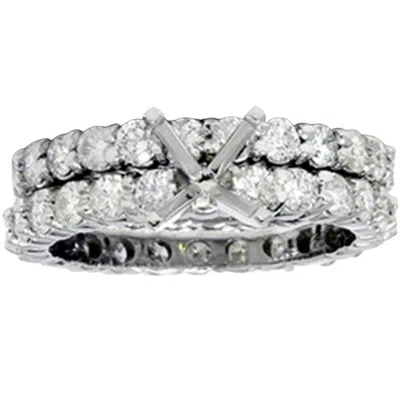 Pompeii3 4ct Diamond Eternity Engagement Wedding Ring Setting In Silver