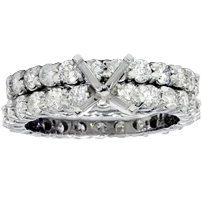 Pompeii3 4ct Diamond Eternity Engagement Wedding Ring Setting Size Selectable In Metallic