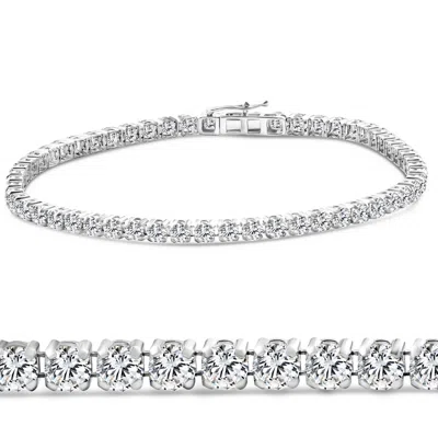 Pompeii3 4ct Diamond Lightweight 7" Tennis Bracelet 14k Gold Lab Grown In Multi
