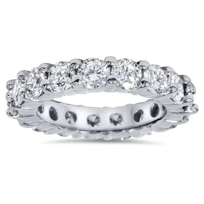 Pompeii3 4ct Diamond Platinum Eternity Ring Womens Wedding Stackable Band In Pink