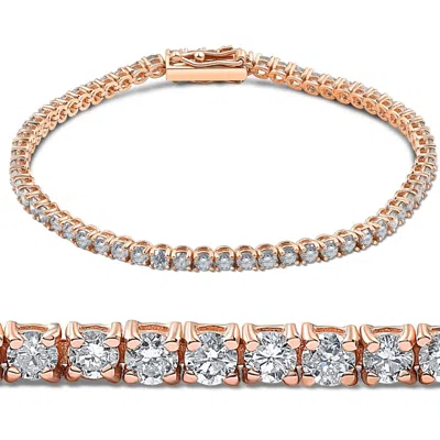 Pompeii3 4ct Diamond Tennis Bracelet 14k Rose Gold 7" In Multi