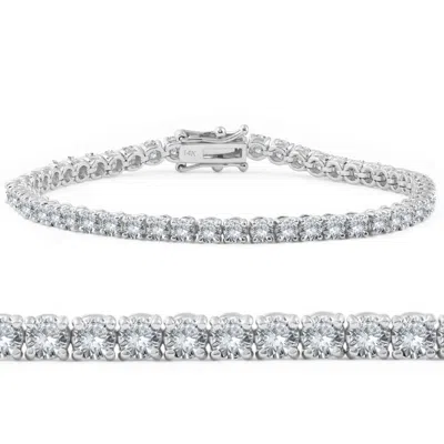 Pompeii3 4ct Diamond Tennis Bracelet 14k White Gold In Metallic