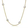 Pompeii3 4ct Diamonds By The Yard Necklace 14k Yellow Gold Lab Grown Station Pendant In Silver