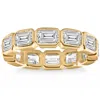 Pompeii3 4ct Emerald Cut Diamond Eternity Ring Horizontal Bezel Lab Grown 14k Gold In Multi