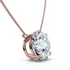 Pompeii3 3ct Floating Diamond Solitaire Pendant 14k Gold 18" Women's Necklace Lab Grown