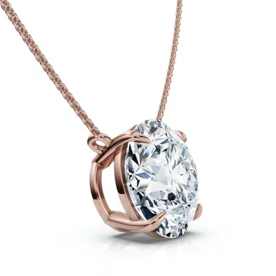 Pompeii3 4ct Floating Diamond Solitaire Pendant 14k Gold 18" Women's Necklace Lab Grown In Multi