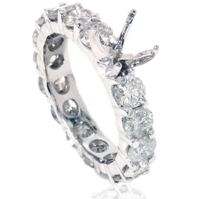 Pompeii3 4ct Huge Real Diamond Eternity Ring Setting Mount In Silver