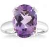 Pompeii3 4ct Large 10x8mm Oval Amethyst Solitaire Ring 10k White Gold In White