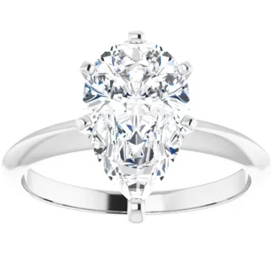 Pompeii3 4ct Pear Moissanite Solitaire Engagement Ring 14k White Yellow Or Rose Gold In Multi