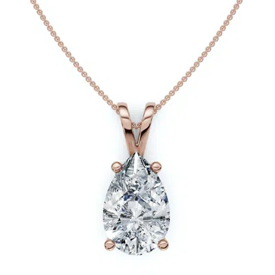 Pompeii3 4ct Solitaire Diamond Pendant Lab Grown 14k Gold In Multi