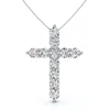 Pompeii3 4ct Tw Diamond Cross Pendant 14k Gold Women's 18" Necklace Lab Grown In White