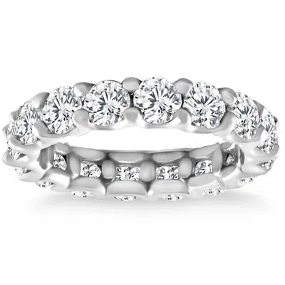 Pompeii3 4ct Tw Lab Grown Diamond U Prong Eternity Ring Anniversary Band 14k Gold In Metallic