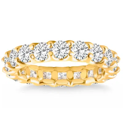 Pompeii3 4ct Tw Lab Grown Diamond U Prong Eternity Ring Anniversary Band 14k Gold In Silver