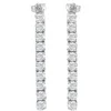 Pompeii3 4ct Tw Real Diamond Dangle Earrings Women's Studs 14k White Gold 1 1/2" Tall In Silver