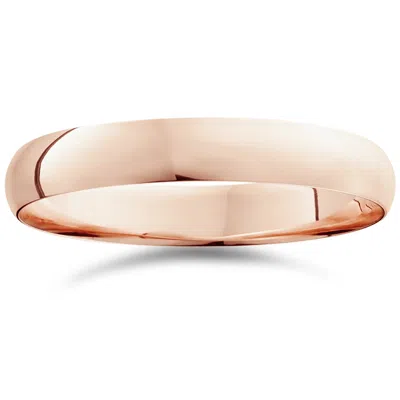 Pompeii3 4mm Dome High Polished Wedding Band 10k Rose Gold In Multi