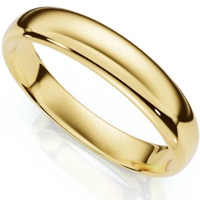 Pompeii3 4mm Plain High Polish Wedding Band Ring 14k Yellow Gold Size Selectable