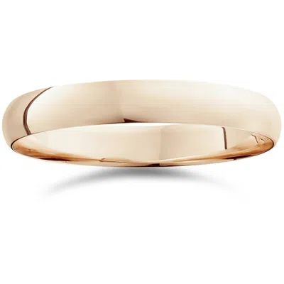 Pompeii3 4mm Dome High Polished Wedding Band 14k Rose Gold Size Selectable In Multi