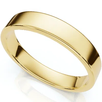 Pompeii3 4mm Flat High Polished Wedding Band 10k Yellow Gold Size Selectable