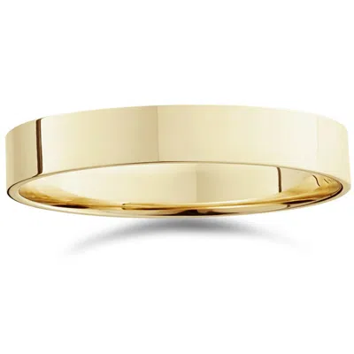Pompeii3 4mm Flat High Polished Wedding Band 10k Yellow Gold Size Selectable