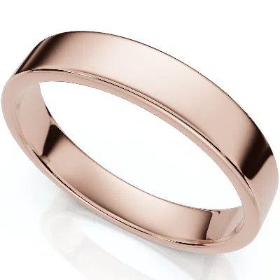 Pompeii3 4mm Flat High Polished Wedding Band 14k Rose Gold Size Selectable In Multi